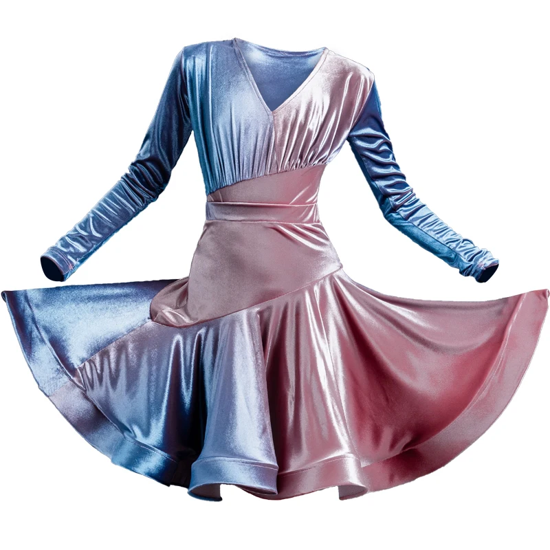 

2021 New Latin Dance Clothes For Girls Long Sleeve Tops Latin Dance Skirts Split Suit Salsa/Ballroom/Tango Latin Dress 120-180