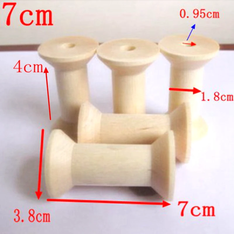 Катушка деревянная 5 шт./компл. 7 см натуральный цвет классический стиль