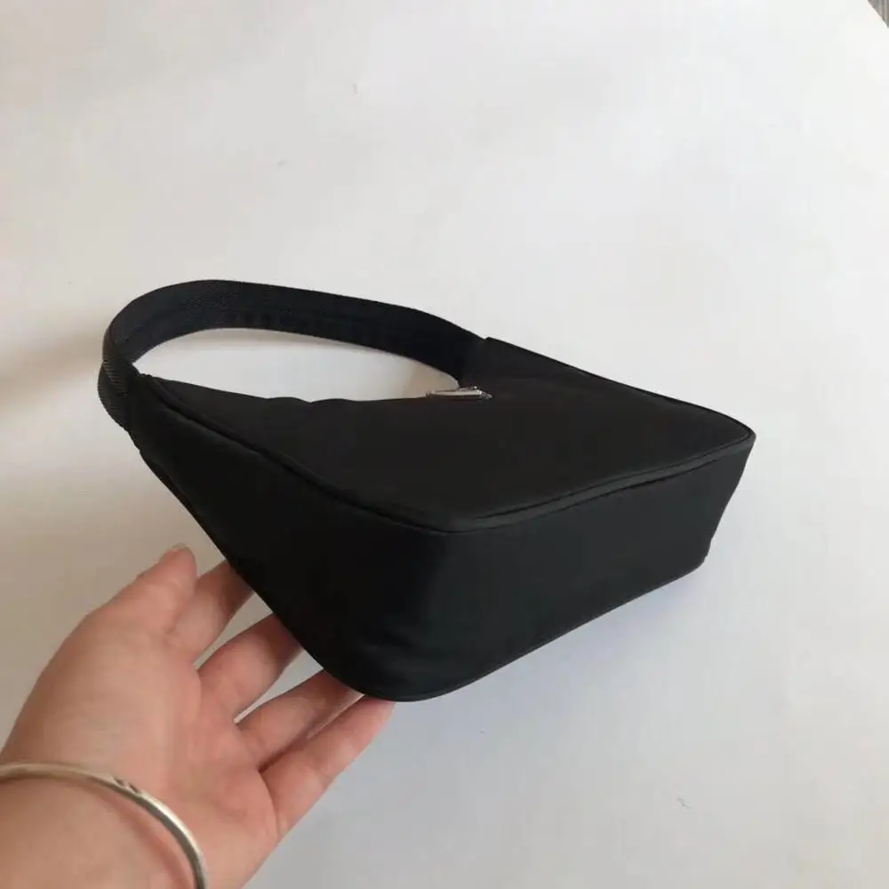 

Newest Nylon Material Handbag Waterproof Bags For Women Totes Wider Strap Halt Moon Baguette Vintage Style