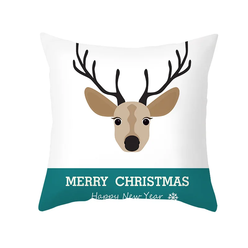 

Christmas Pillowcase Cartoon Santa Claus Cushion Cover Sofa Peach Skin Pillowcase Sofa Cushion Decorative Pillows Cushion Cover
