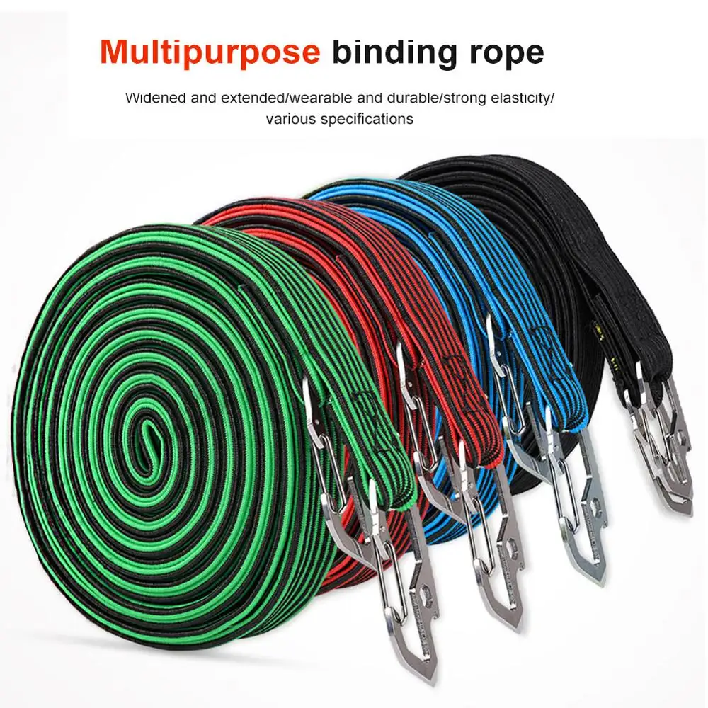 

2M Car Tension Rope Tie Down Strap Strong Ratchet Belt Luggage Bag Cargo Lashing Metal Buckle Tow Rope Wholesale Quick delivery