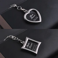 1 pc rectangular diy insert photo picture frame custom keyring key ring keychain gift jewelry accessories