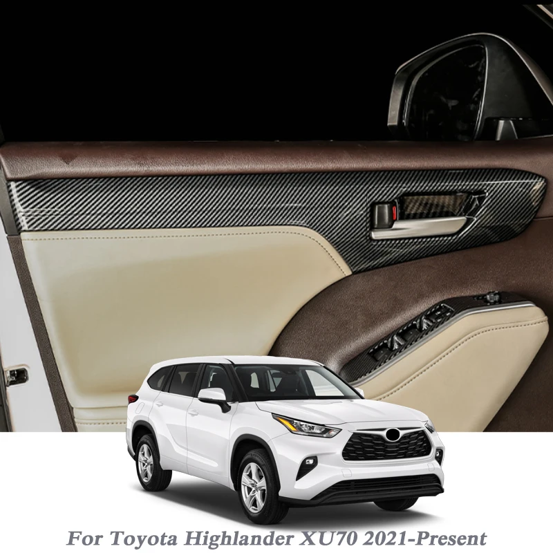 

Стайлинг автомобиля, крышка рамы внутренней дверной ручки для Toyota Highlander XU70 2021-подарки, блестки, Детские аксессуары для автомобиля