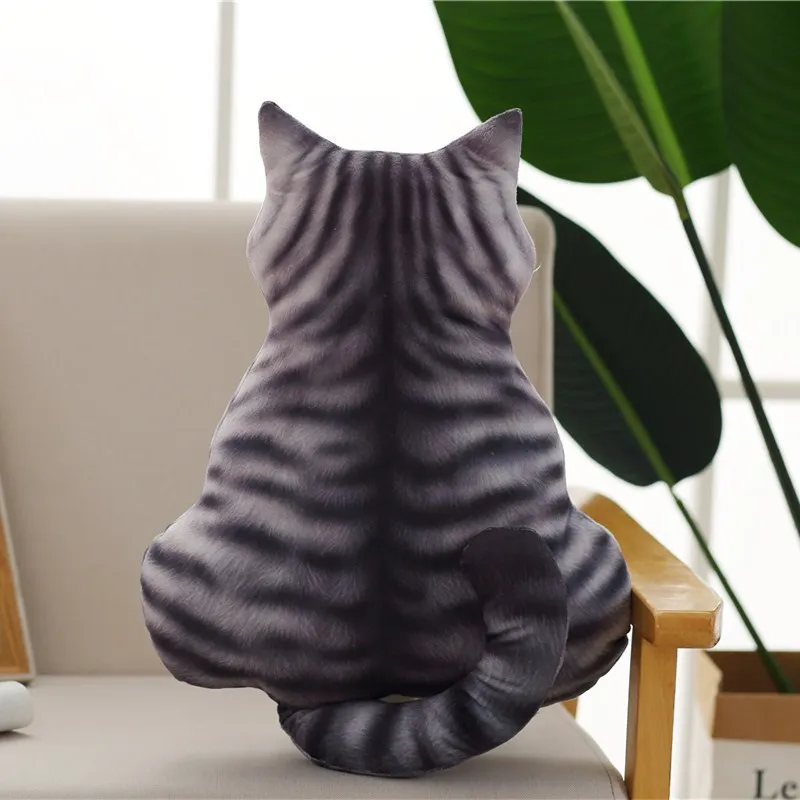 3D Printed Cat Back Cushion Plush Toy Gift Simulation Pillow Decorative Cushions for Sofa | Дом и сад