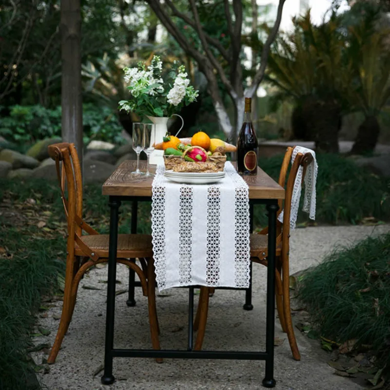 Настольная дорожка DUNXDECO украшение для свадебной вечеринки хлопковая кружевная