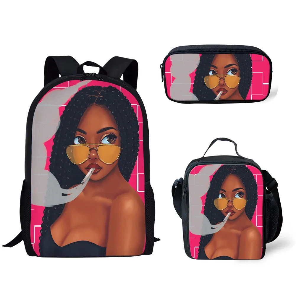 

Набор школьных сумок для девочек, милые черные сумки для книг с 3D принтом для учеников, школьные портфели, многофункциональный рюкзак