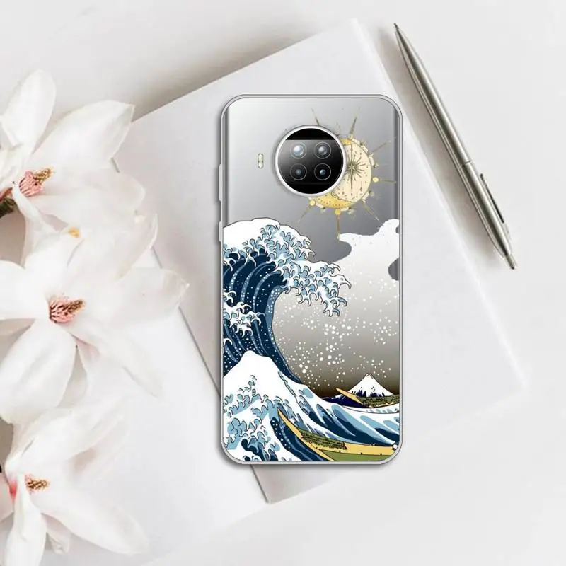

Aesthetic vaporwave sea Phone Case Transparent for Xiaomi Redmi note 10 t 8 9 pro lite 11