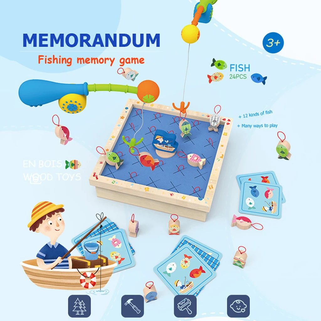 

Деревянная игра для рыбалки игрушки для малышей подсчет Обучение Математика Дошкольная настольная игра образовательное развитие