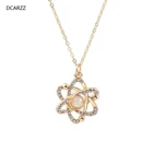 Ожерелья DCARZZ с атомом, ювелирные изделия в стиле панк, позолоченные, серебряные, с круглым кристаллом, Кулон, Ожерелье для врача, медсестры, подарок для женщин