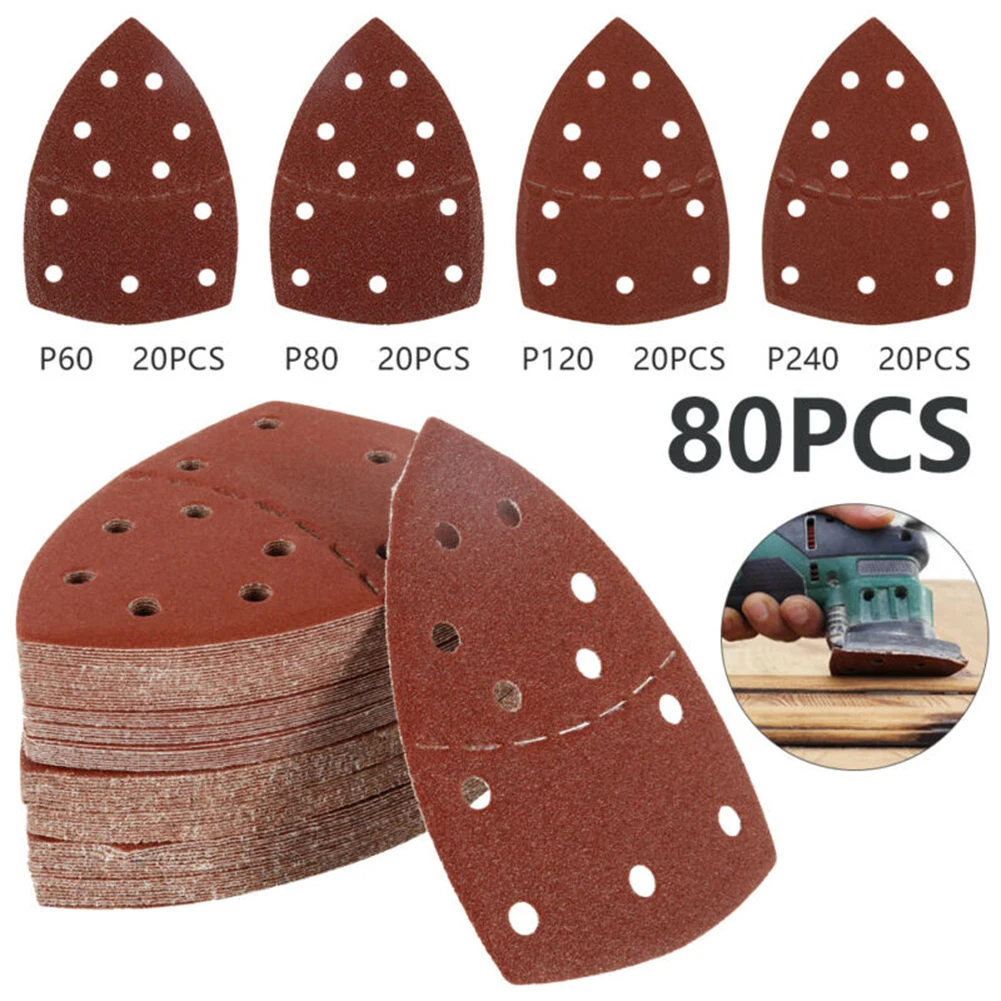 

80pcs Mouse Sanding Sheets For Black &Decker Mixed 60 80 120 240 Grit Sandpaper