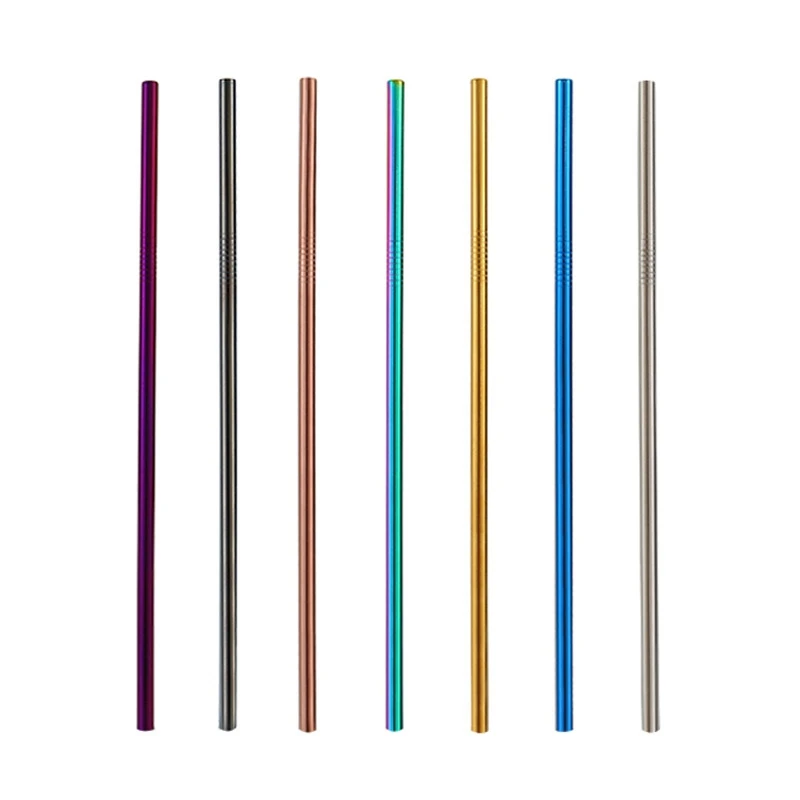 

Metal Reusable Stainless Steel Straws Straight Bent Drinking Straw With Case Cleaning Brush Set Party Bar accessory drink juice