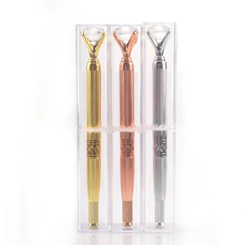 

Manual Eyebrow Tattoo Pen Microblading Tattoo Pen Permanent 3D Eyebrow Lip Embroidery Munsu Tebori With Crystal Diamond(Gold)