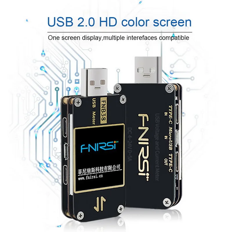 FNB38 измеритель тока и напряжения USB тест er QC4 + PD3.0 2 0 PPS быстрой зарядки|Измерители