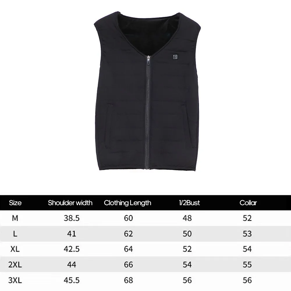

Heating Vest USB Charging Heating Vest Intelligent Electric Heating Vest Heating Clothes Submersible Black Silk Floss L