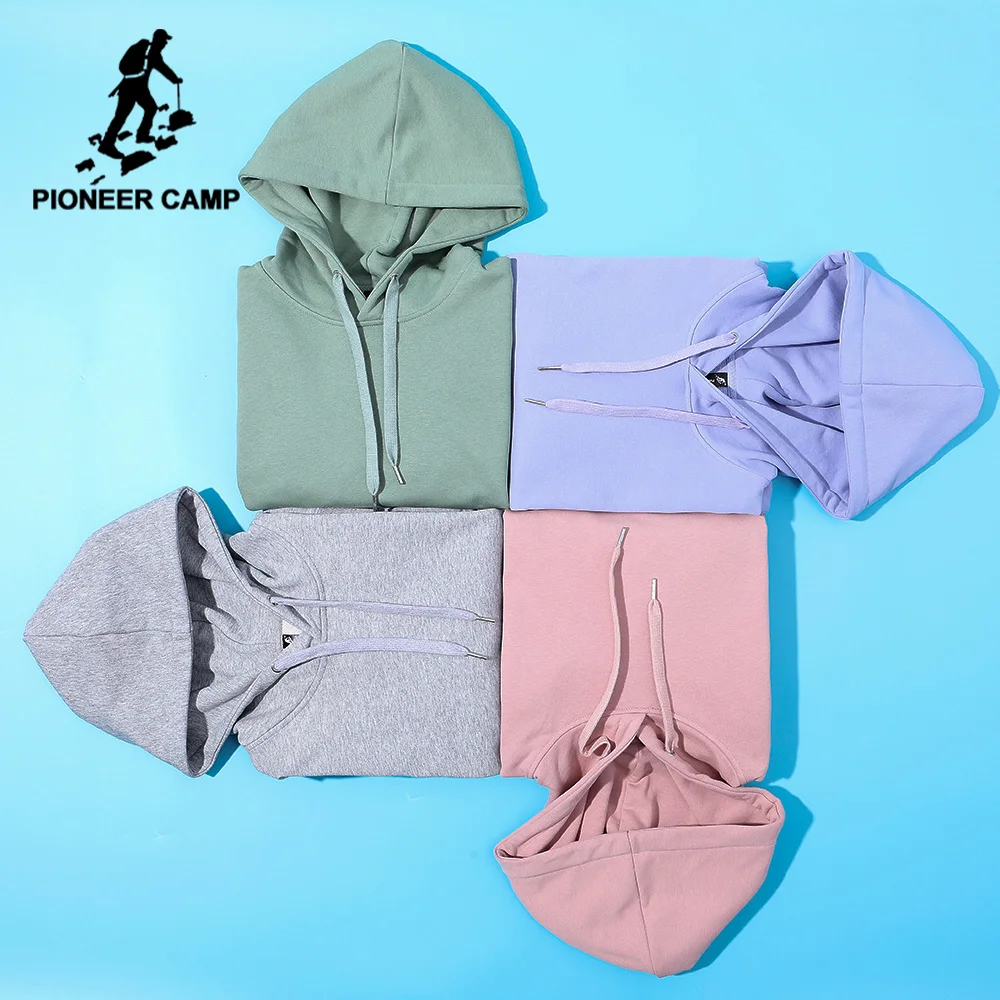 Мужская однотонная Толстовка Pioneer Camp хлопковая толстовка с капюшоном брендовая