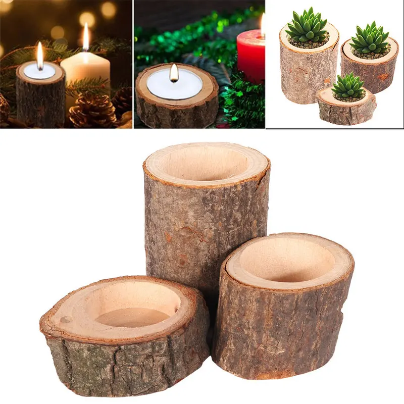 Креативный деревянный подсвечник в форме ветки дерева держатель для украшения