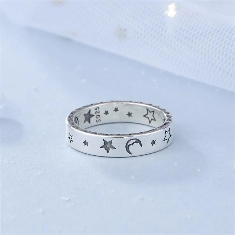 

Simple New Arrival Star Moon Alloy Ring For Women Girl Fashion Rings Jewelry With Friends' Lovers' Hand Accessories Size 6-11