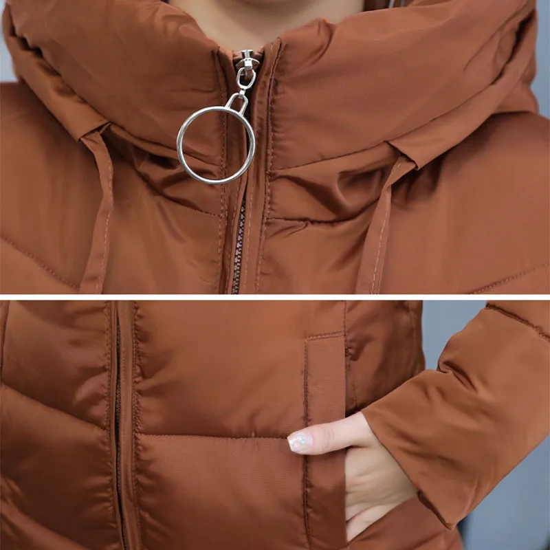 Новая высококачественная женская зимняя куртка простой дизайн манжеты