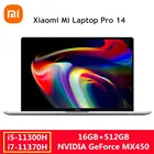 Ноутбук Xiaomi Mi Laptop Pro 14, 14 дюймов, 2021i7-11370H дюйма, MX450, i5-11300H K, 2,5 Гц, 16 ГБ, DDR4, 120 ГБ SSD, 512