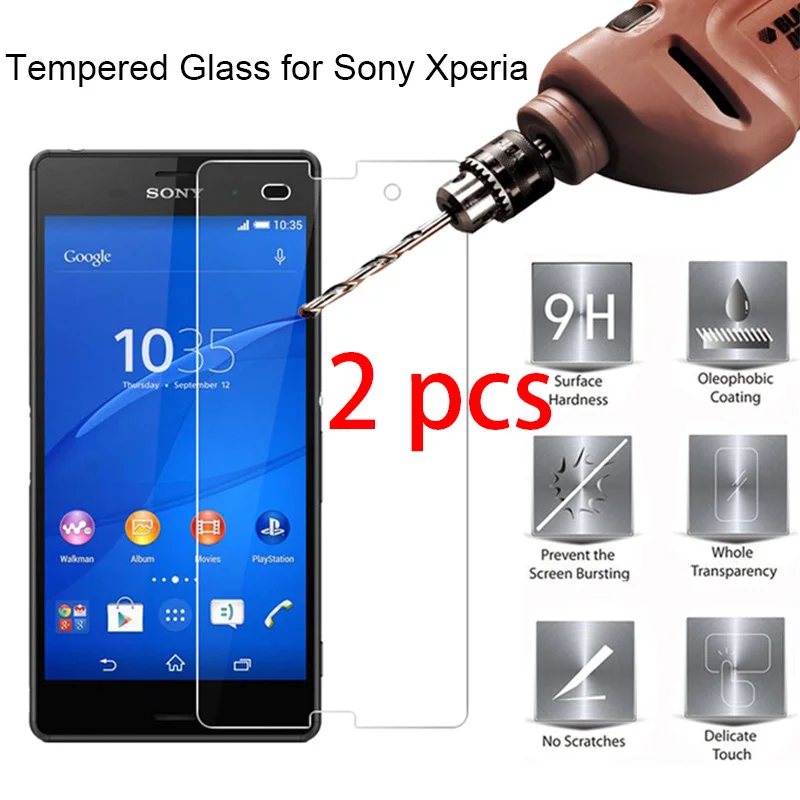 2 шт.! Закаленное защитное стекло для Sony Xperia X3 X2 X1 Plus XA ультрапрочное Защитное