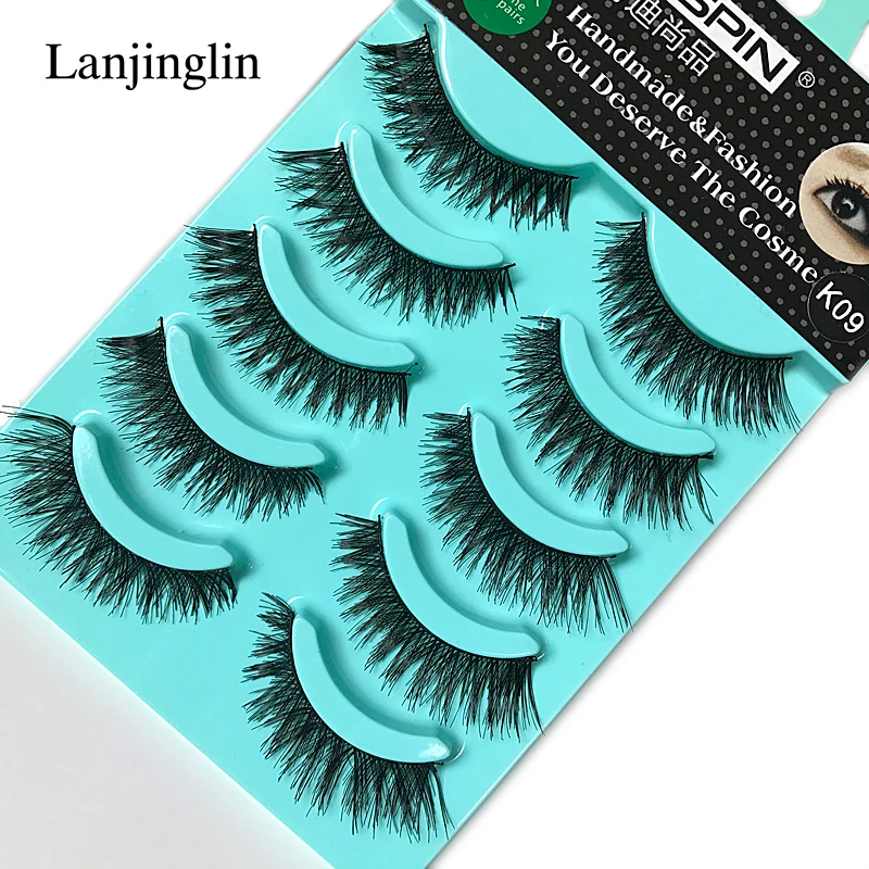 5 пар ресниц натуральные накладные ресницы для наращивания глаз # K09 | Красота и