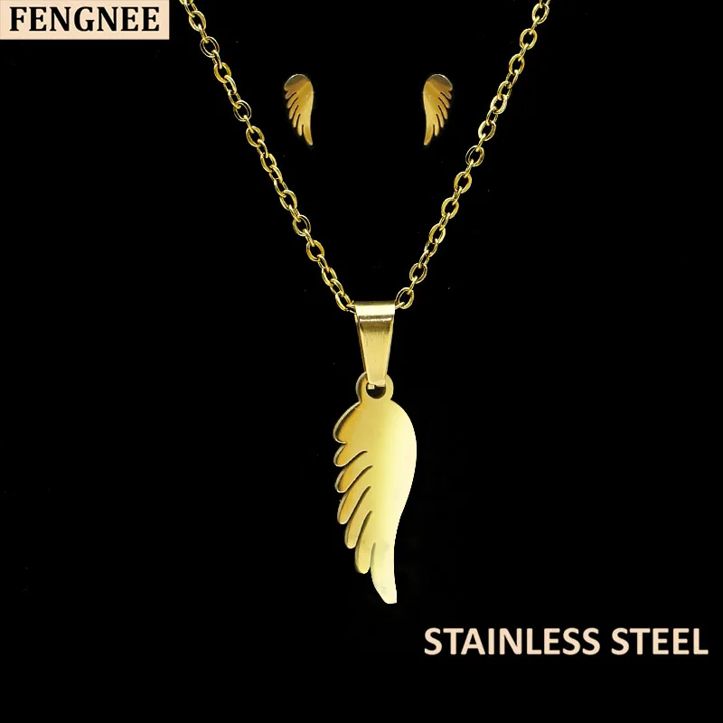 Fengnee ожерелье из нержавеющей стали для женщин ювелирные наборы Bijoux (украшения