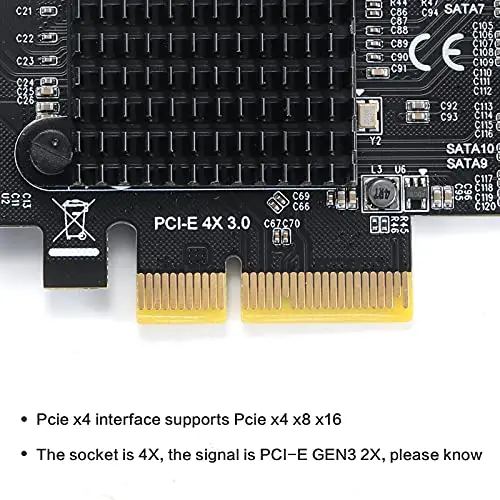 PCIe SATA карты 6/10 Порты и разъёмы 6 Гбит/с 3 0 карта Поддержка 10 устройств встроенный