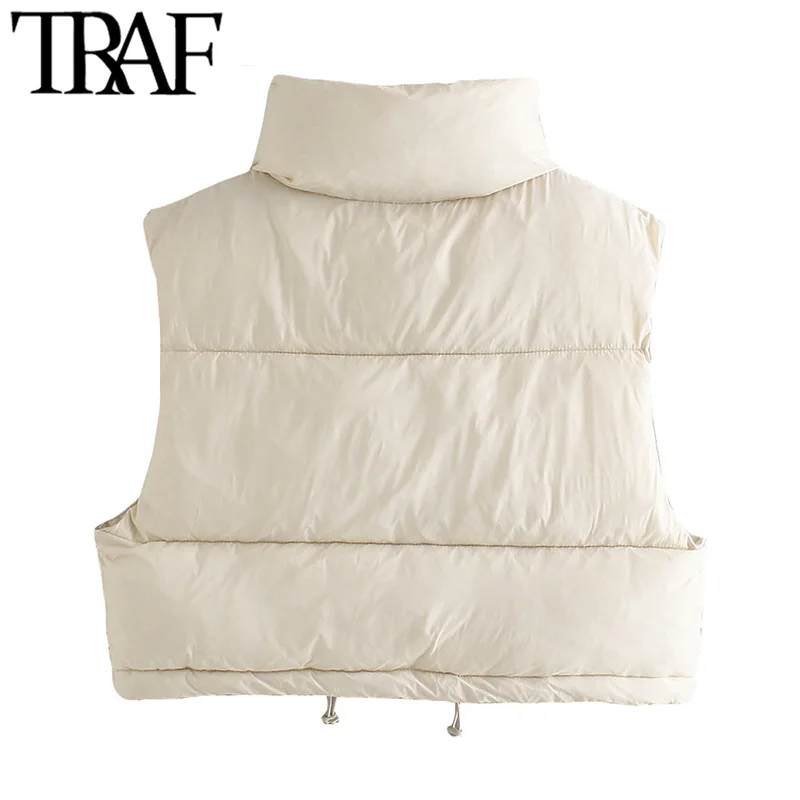 Женский винтажный жилет на молнии с высоким воротником | Женская одежда