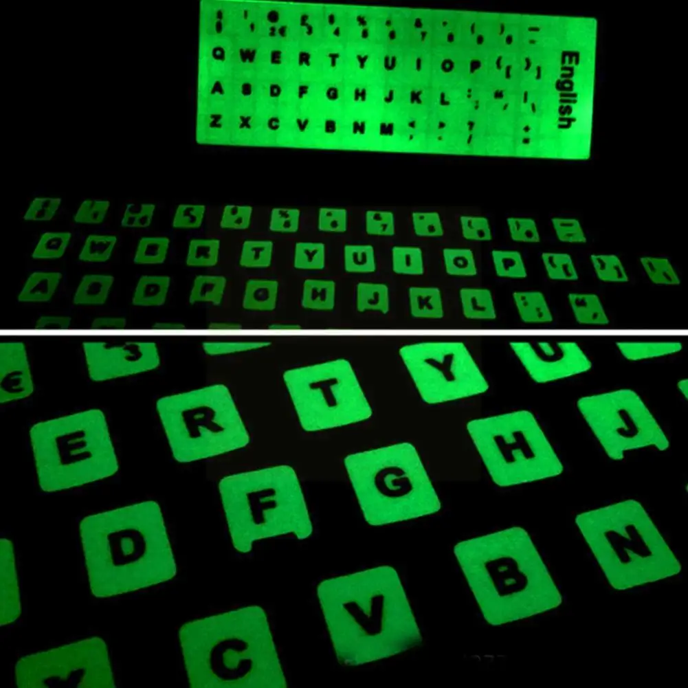 

Luminous Keycaps Sticker English Arabic Russian Italian Spanish French Hebrew German Japanese Keyboard Korean Waterproof St Y9t5