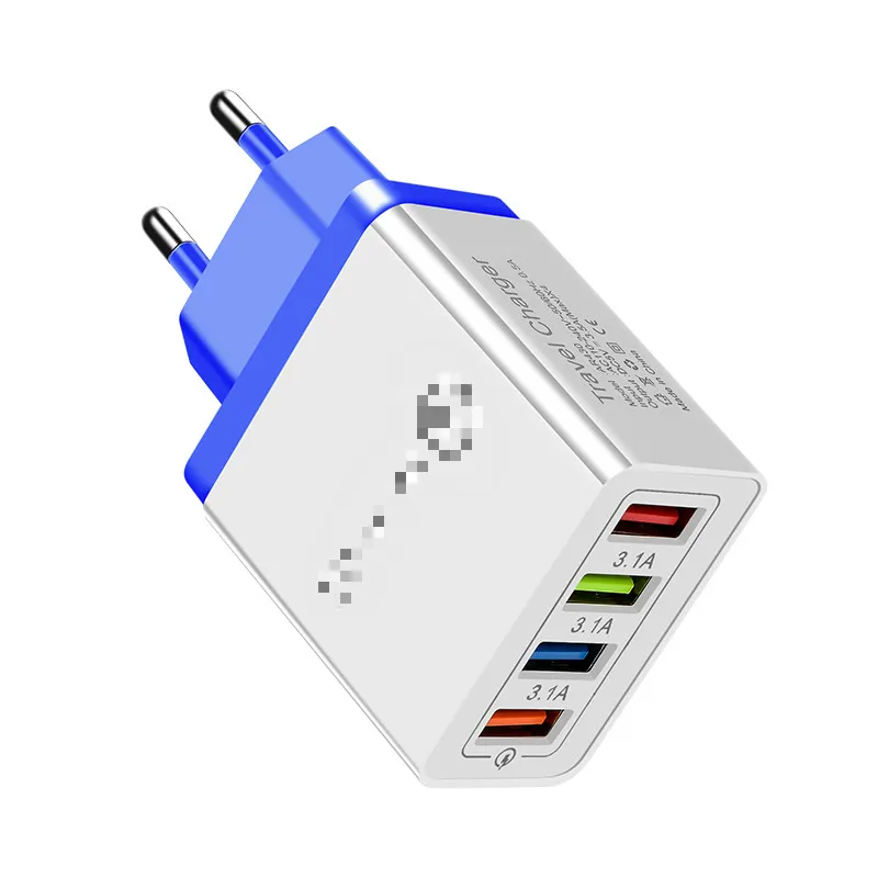 CinkeyPro зарядное устройство с 4 портами USB для Samsung/iPhone/Huawei стены мобильного телефона 5 V/3.5A Универсальный адаптер быстрой зарядки - Тип штекера: 4-Ports Blue