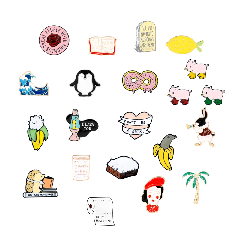 Брошь в форме животного из аниме эмалированная брошь мультяшного пингвина