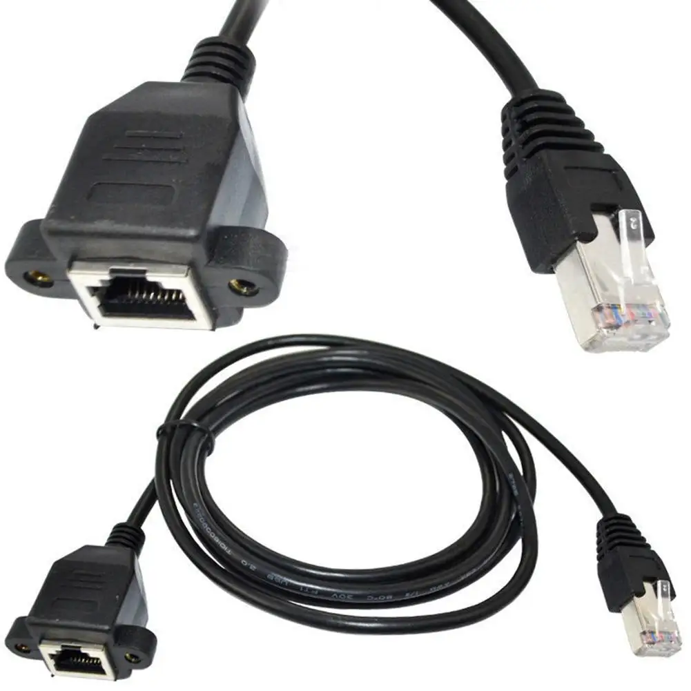 

8Pin RJ45 кабель штекер-гнездо винтовое Панельное крепление 100 Мбит/с Ethernet LAN Сетевой удлинитель