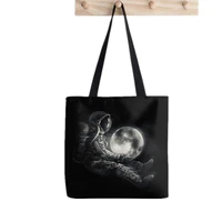 2021 shopper moon play tote bag printed tote bag women harajuku shopper handbag girl shoulder shopping bag lady canvas bag