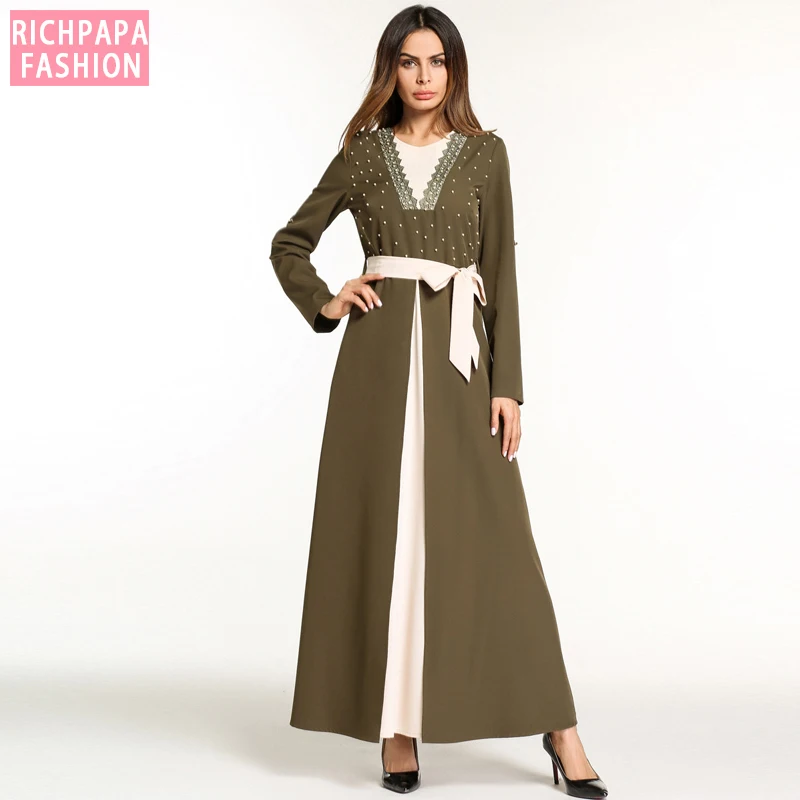 Женское мусульманское платье абайя в арабском стиле Дубай Hijab турецкие платья