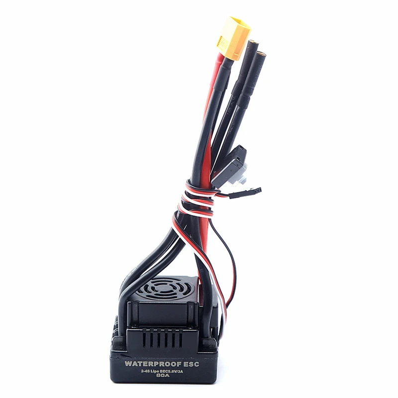 

Upgrade Sensorless 80A S-80A Brushless ESC Electric Speed Controller with 5.5V / 3A BEC for 1/8 RC Car -XT60 Plug