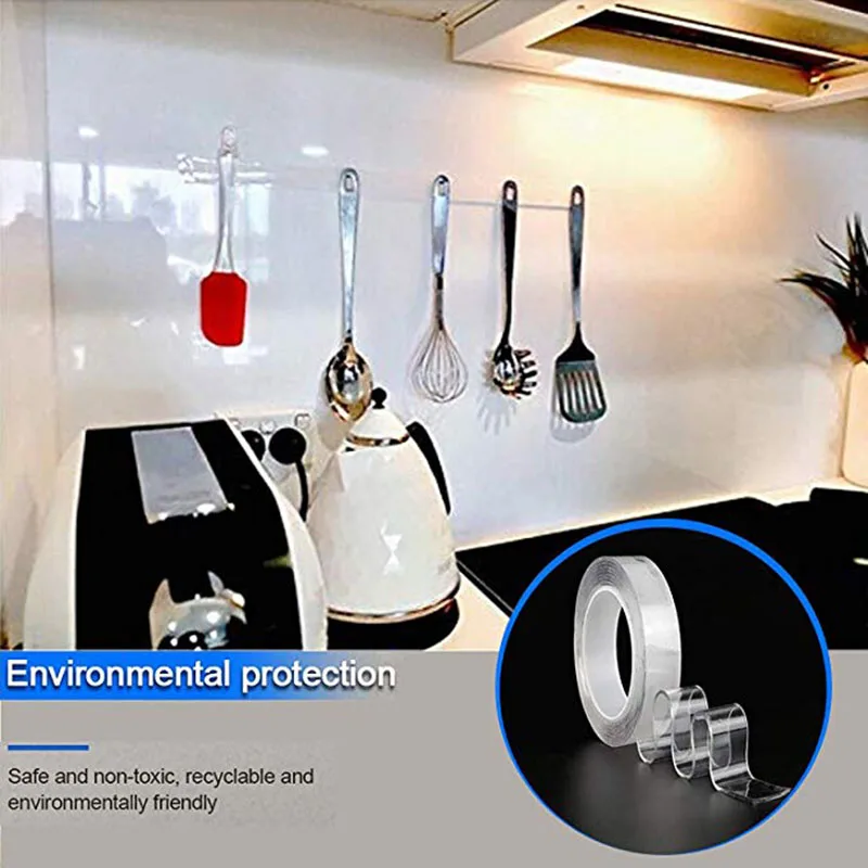 Двусторонняя клейкая лента многоразовая моющаяся 1/2/3/5 м | Обустройство дома