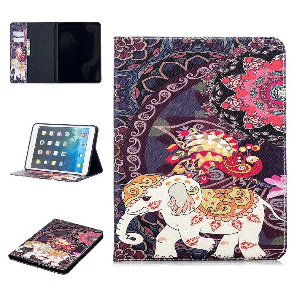 

Printed Case For Apple iPad Mini 1 2 3 4 Tablet Flip Case Stand Smart Cover Wallet Card Slots Case Skin for iPad mini 1/2/3/4