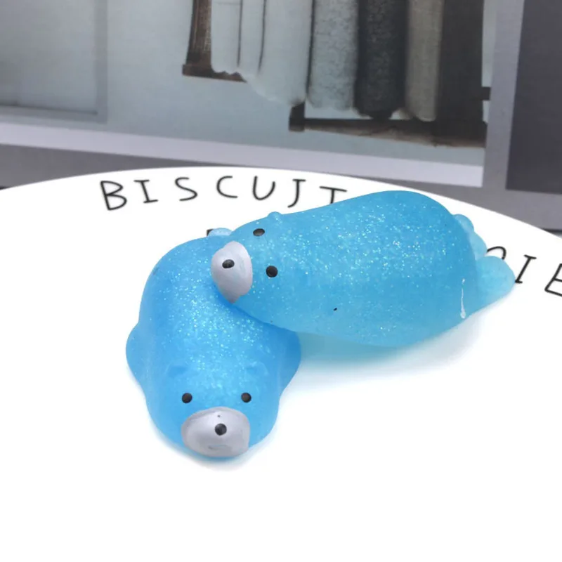 

New Transparent Gold Powder Color Kneading Animal Squishy Decompression Vent Toy Squeeze Squishie Soft Sticky Stress Relief Gift