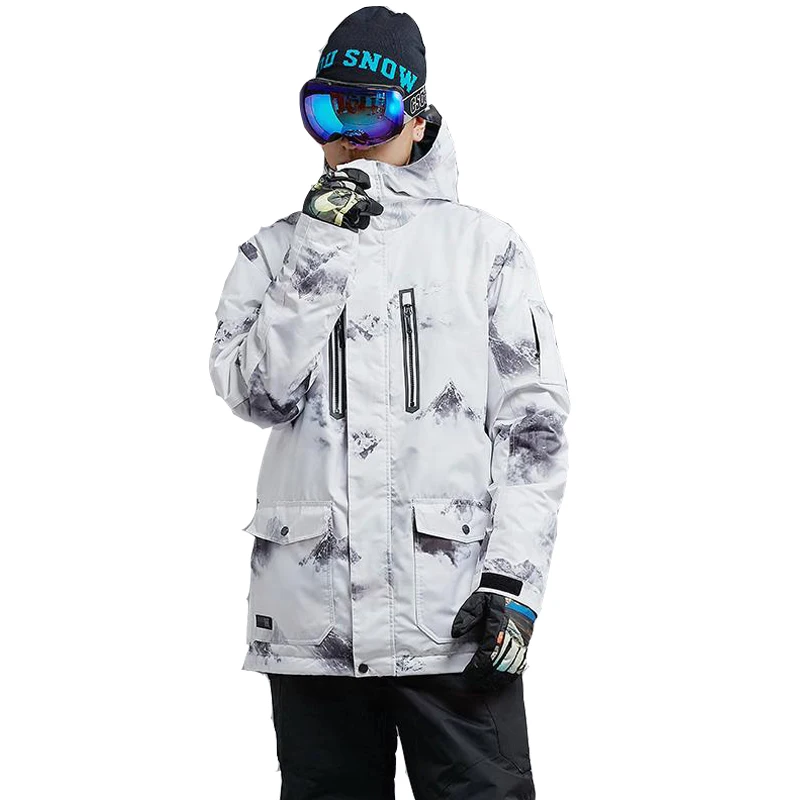 

Модный мужской зимний костюм, пальто, уличная спортивная одежда для сноуборда, 10K, водонепроницаемые ветрозащитные дышащие лыжные куртки GSOU...