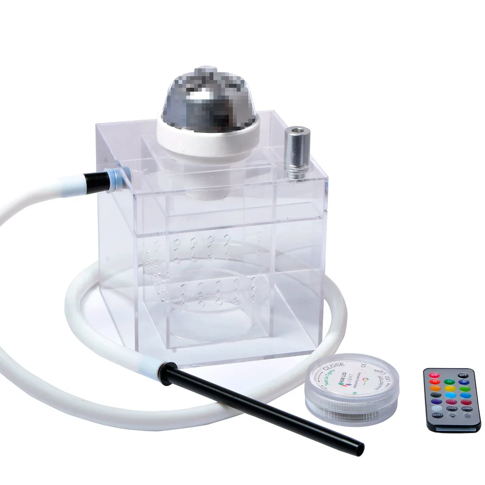 

Transparent Acrylic Hookah Set With LED Light Hookah Bowl Charcoal Holder Shisha Narguile Chicha Smoking Water Pipe Shisha