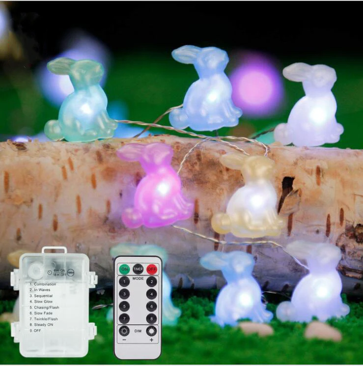 

Valentine holiday party new product LED Red four leaf clover Easter rabbit shape wedding decoration bronze wire for lover couple