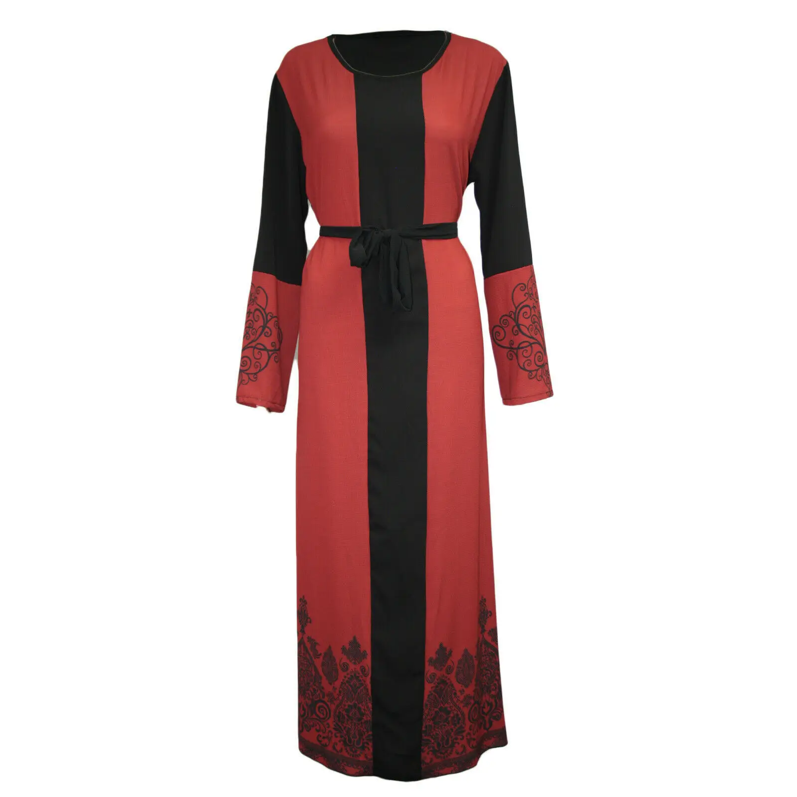 Женское мусульманское платье-хиджаб из Дубая ислама с поясом на шнуровке платья