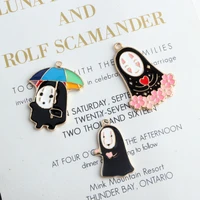 anime spirited away no face man enamel charms alloy dangle charms pendant fit diy necklace bracelet drop oil accessories craft