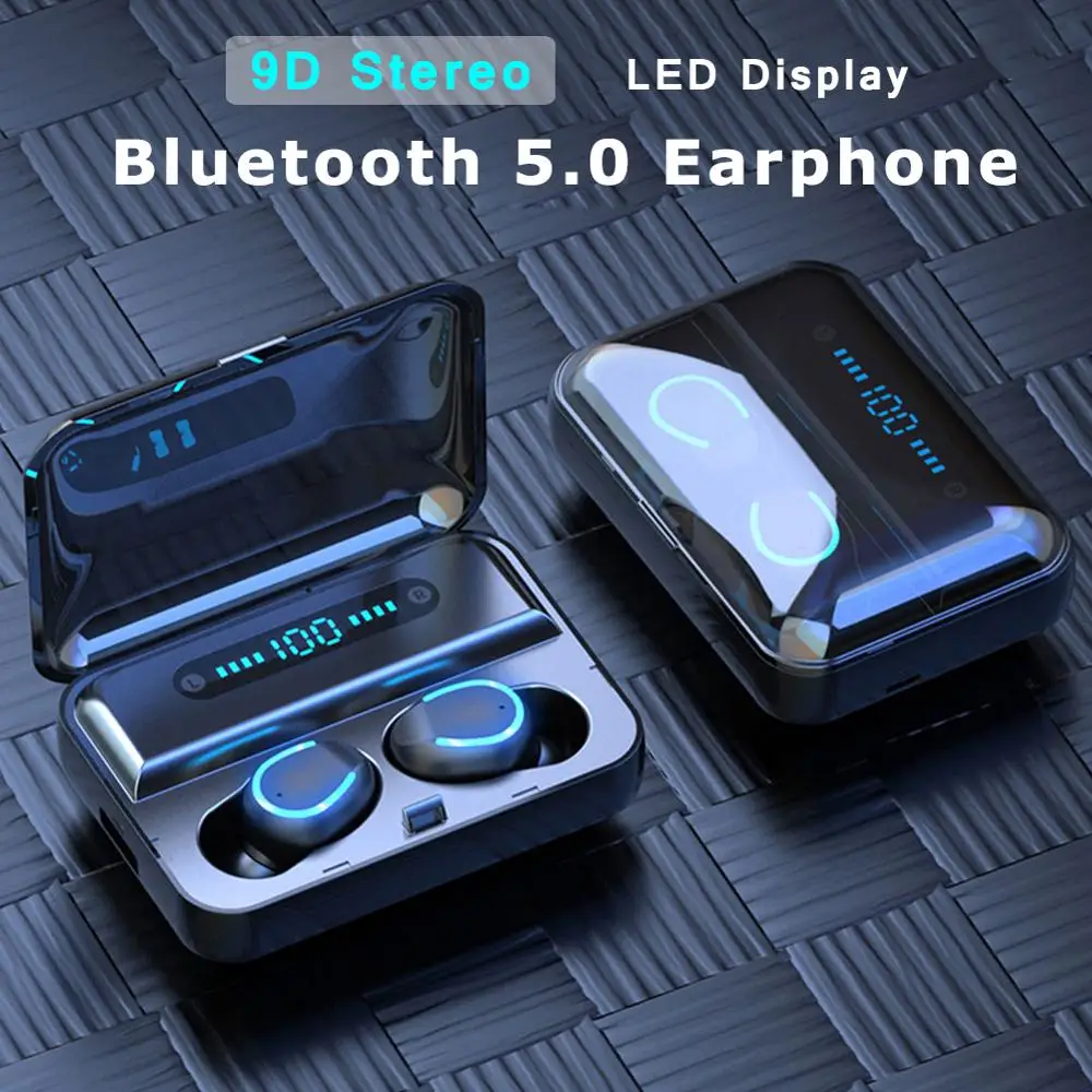 TWS-стереонаушники 9D с поддержкой Bluetooth и светодиодным дисплеем | Электроника