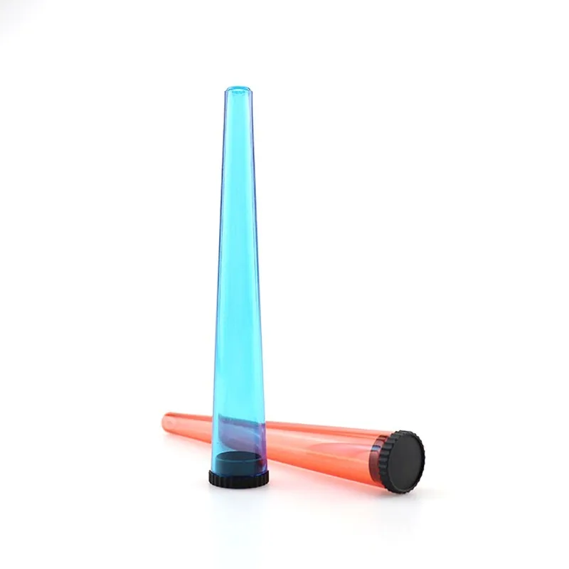 

1000pcs High Quality 115mm Transparent Cone Filler Cones Rolled Hemp Plastic Joint Holder Portable Doob Tube Pill Tubes Weed Box
