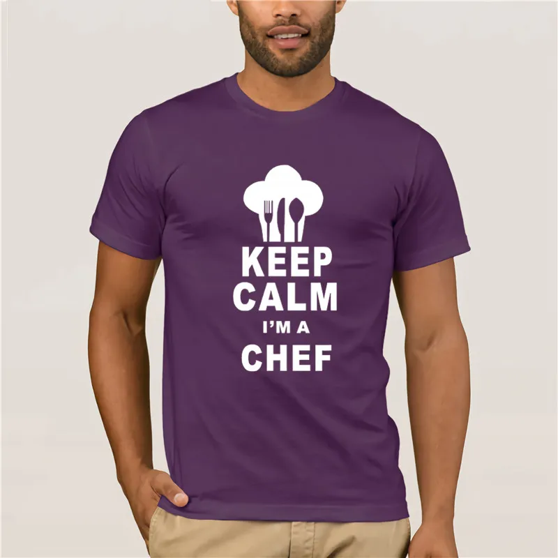 

Fashion T Shirt 100% Cotton Keep Calm Im a Chef Cook Restaurant Kitchen T Shirt Men Printing Short Sleeve T Shirt trend