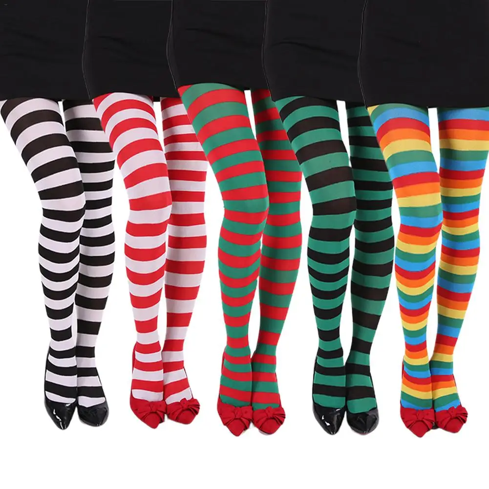1 пара новые носки для Хэллоуина женские длинные Полосатые Гольфы с принтом