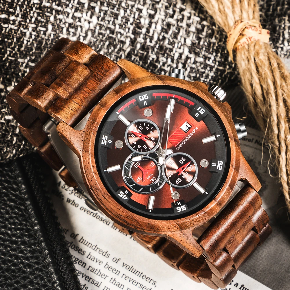 

Dad to my son tyou'll always be my little boy Send you a surprise luxury sports carved wooden watch gift