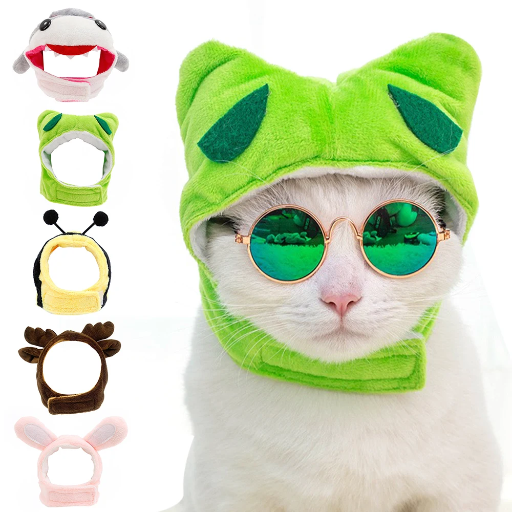 

1pcs Cute Cat Hat Soft Comfortable Kitten Cat Headgear Small Animal Pet Cap Funny Cat Cosplay Custume Warm Cat Accessories