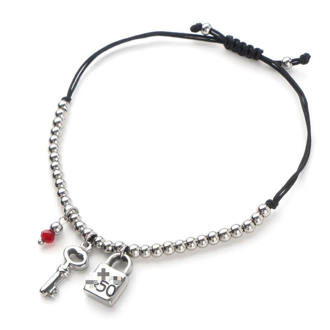 

New Fashion Women Men Silver Color Gold Stainless Key UN Lock Chain Bracelet Jewelry Christmas Gift
